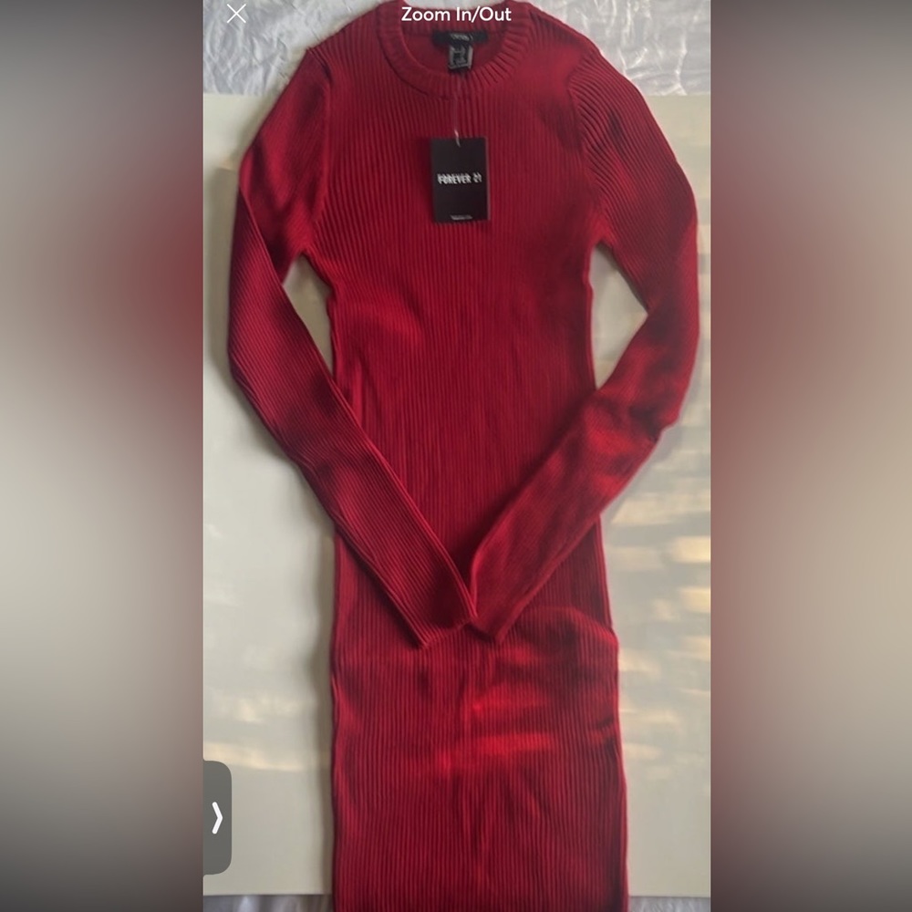 Knit red dress forever 21